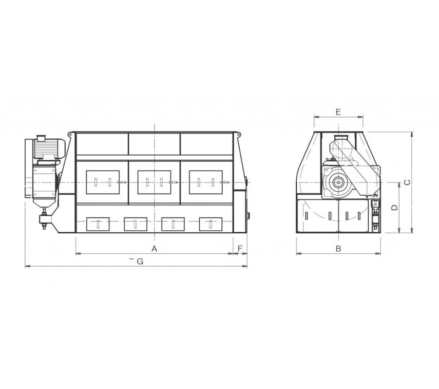 Single shaft horizontal mixer Single shaft paddle mixers Feed mixing